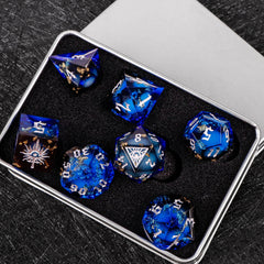 Demon Eye Flowing Sand Dice for COC, DND & Baldur’s Gate 3 Resin TRPG Dice