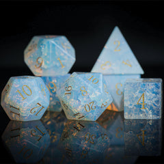 Opal Gemstone Dice Set – DND, COC, Baldur’s Gate Tabletop RPG Multi-Sided Dice