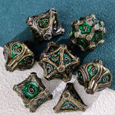 Solid Metal DND Dice – COC TRPG Polyhedral Dice with Deadwood Edge Design