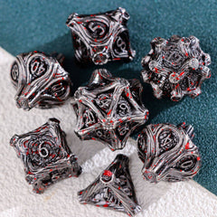 Solid Metal DND Dice – COC TRPG Polyhedral Dice with Deadwood Edge Design