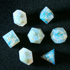 Opal Gemstone Dice Set – DND, COC, Baldur’s Gate Tabletop RPG Multi-Sided Dice