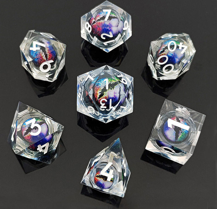 Dragon Eye Resin Dice – Movable Eye D20 Dice for COC, DND, Baldur’s Gate 3 TRPG