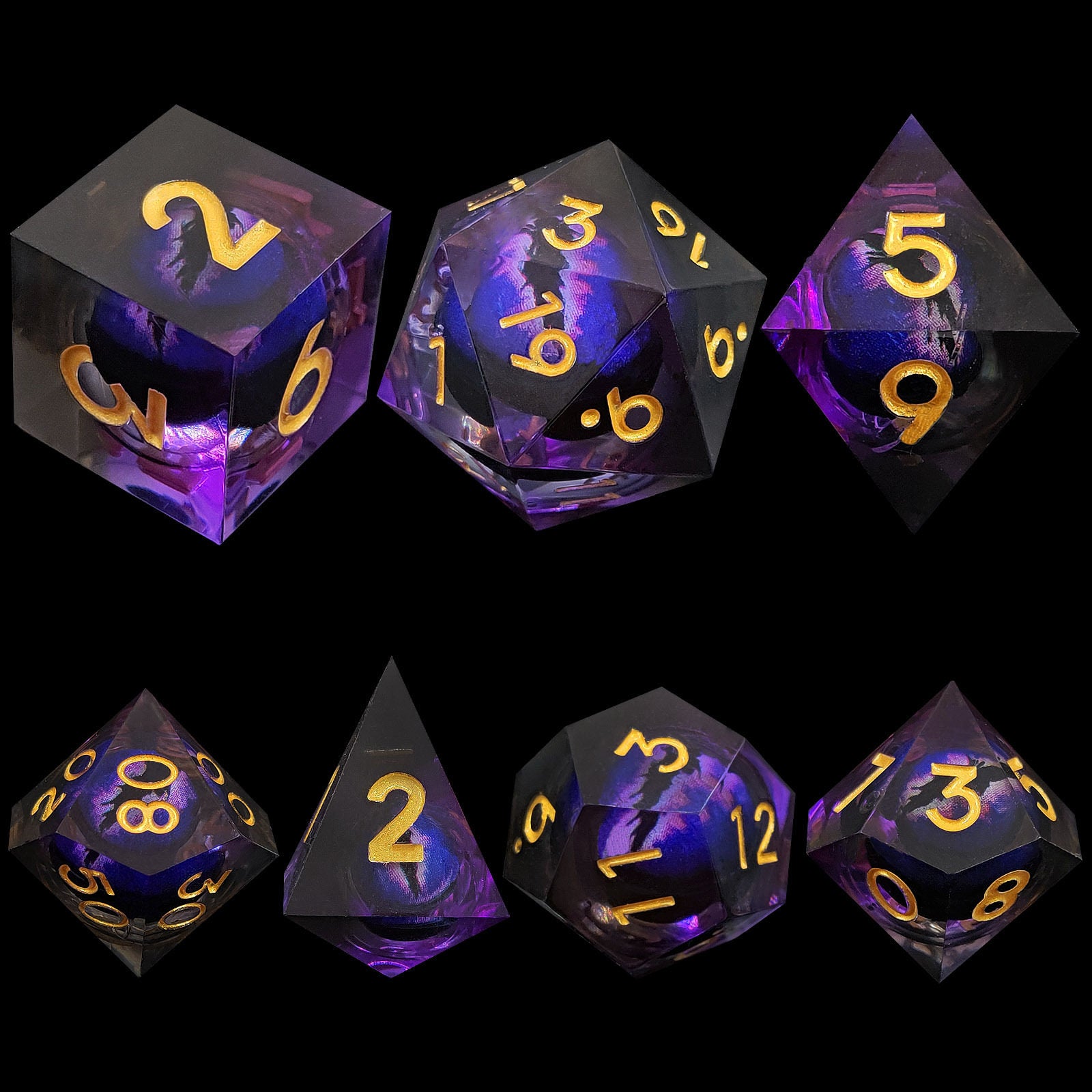 Dragon Eye Resin Dice – Movable Eye D20 Dice for COC, DND, Baldur’s Gate 3 TRPG