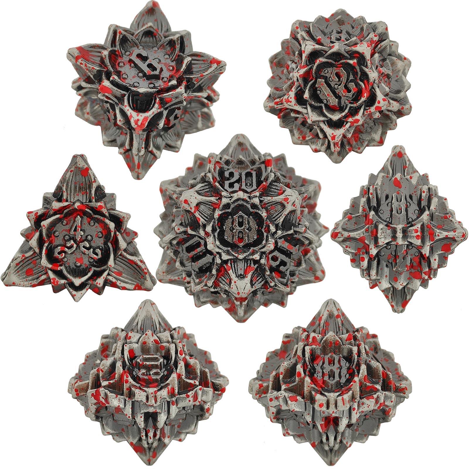 Lotus Metal Dice Set – Premium Zinc Alloy Polyhedral RPG Dice