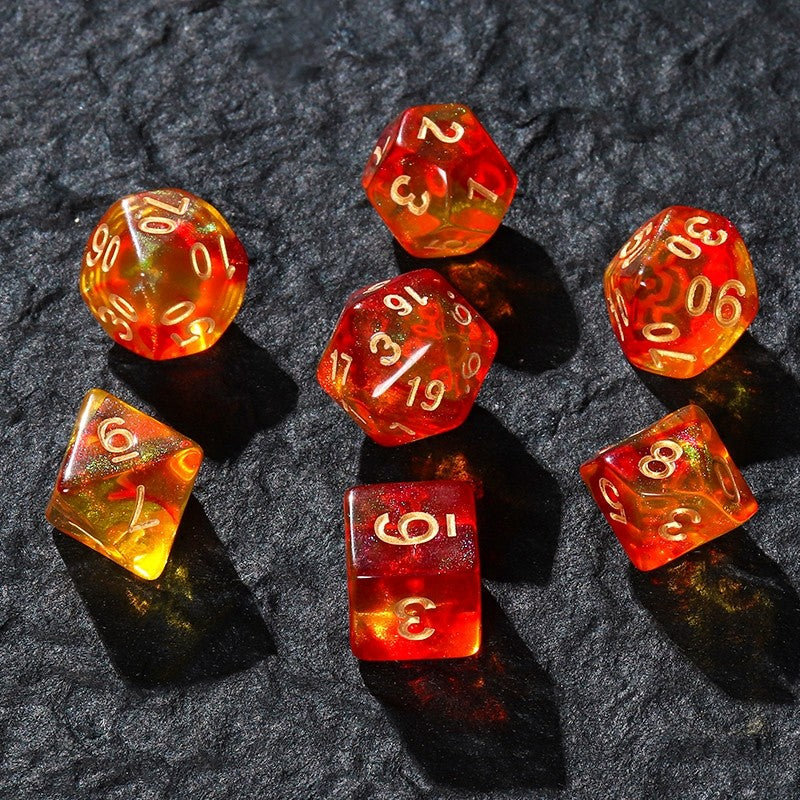 Gradient Polyhedral Dice Set – 7-Piece Acrylic DND TRPG Dice for COC Tabletop Games