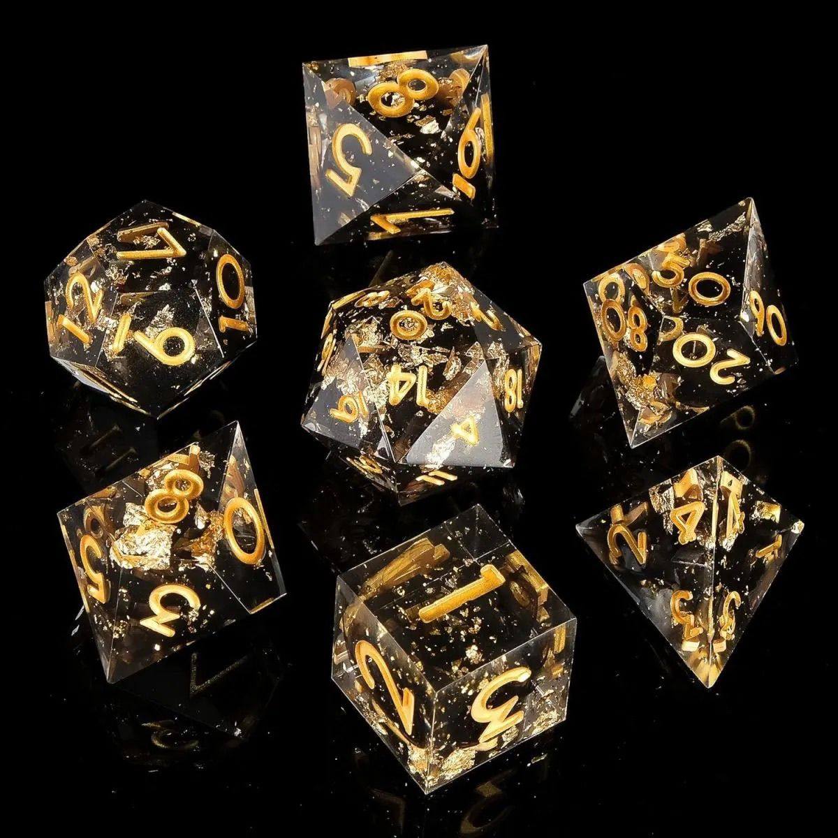 Handmade Sharp-Edge Resin Dice Set – DND COC TRPG Polyhedral RPG Dice