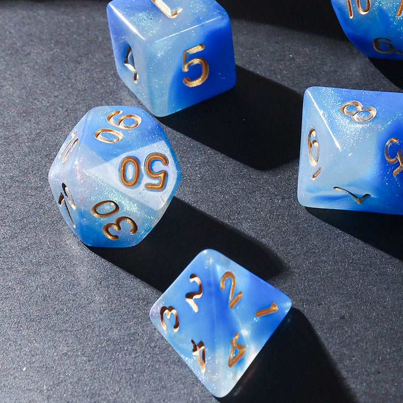 Gradient Polyhedral Dice Set – 7-Piece Acrylic DND TRPG Dice for COC Tabletop Games