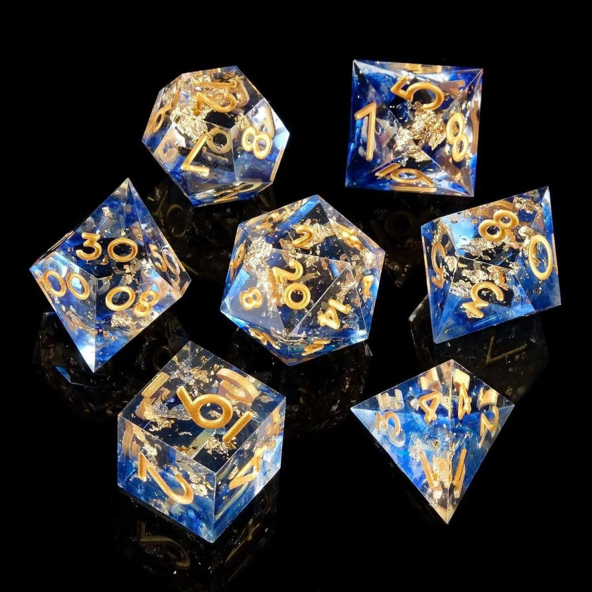 Handmade Sharp-Edge Resin Dice Set – DND COC TRPG Polyhedral RPG Dice