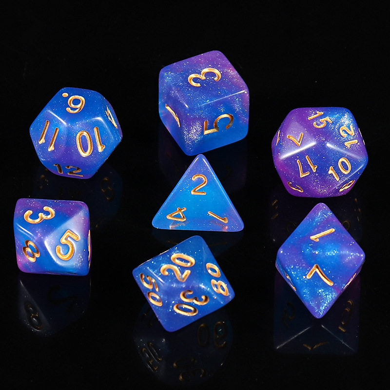 Starry Sky Polyhedral Dice Set – Acrylic DND RPG Dice