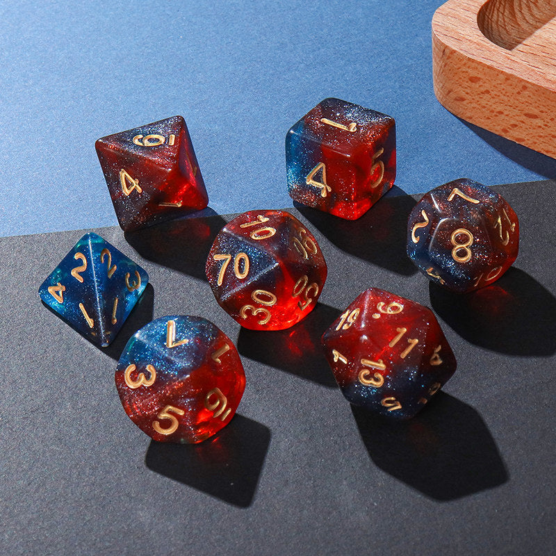 Gradient Polyhedral Dice Set – 7-Piece Acrylic DND TRPG Dice for COC Tabletop Games