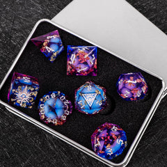 Demon Eye Flowing Sand Dice for COC, DND & Baldur’s Gate 3 Resin TRPG Dice