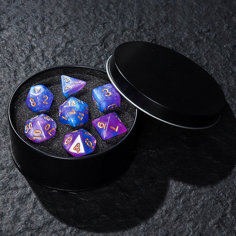 Gradient Polyhedral Dice Set – 7-Piece Acrylic DND TRPG Dice for COC Tabletop Games