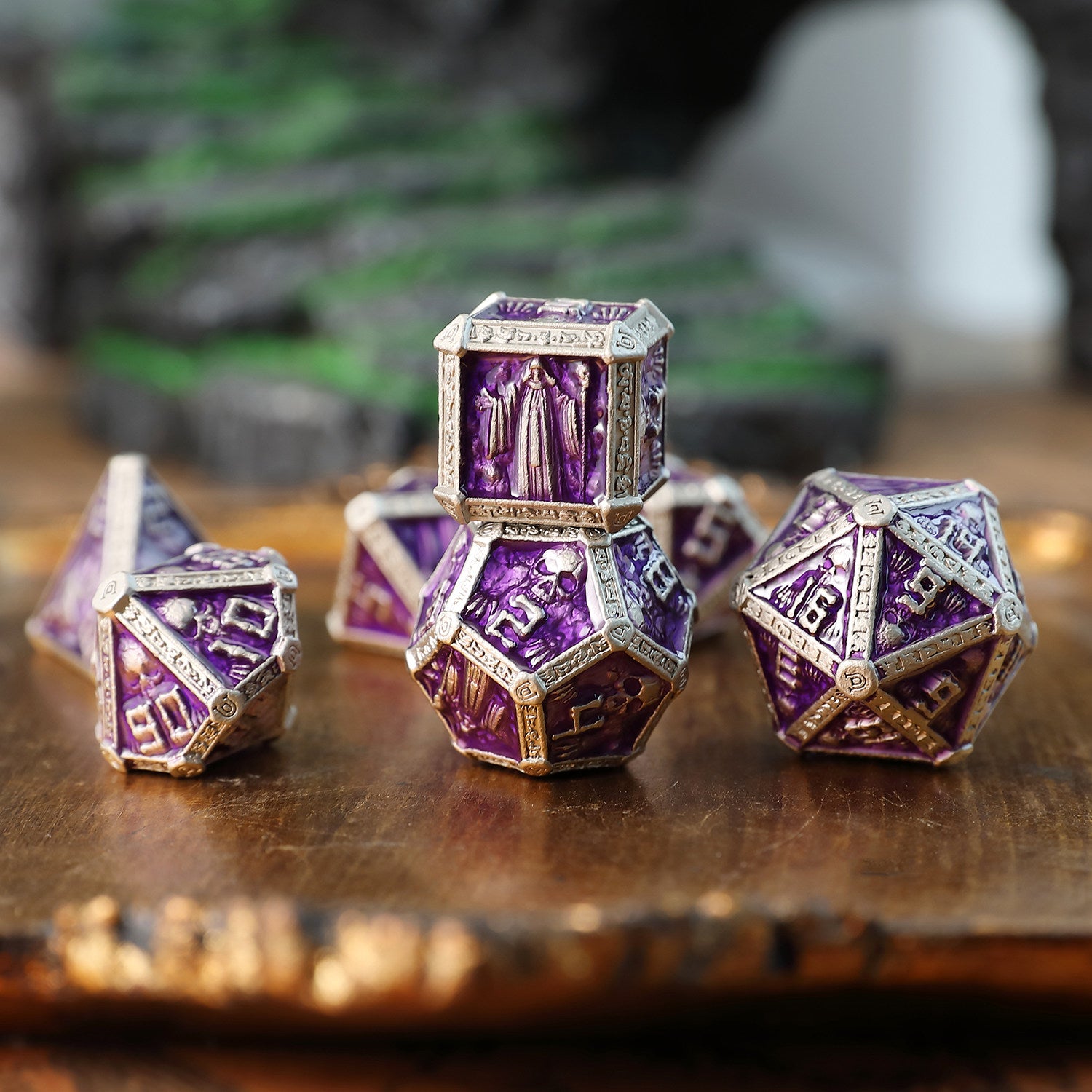 Wizard-Themed Solid Metal DND Dice – COC D20 TRPG Tabletop RPG Dice