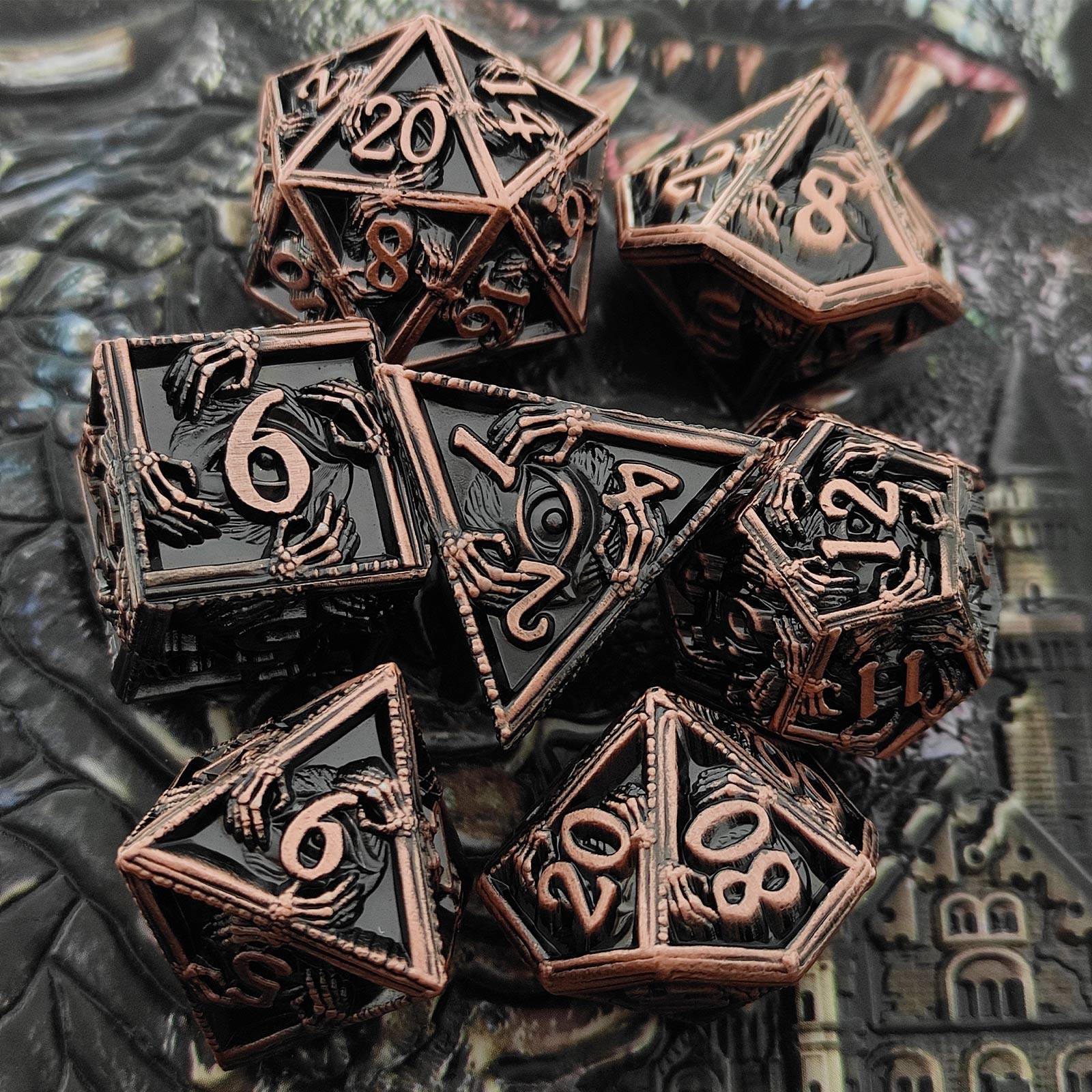 Demon Eye Metal Dice Set – Premium Zinc Alloy Polyhedral RPG Dice