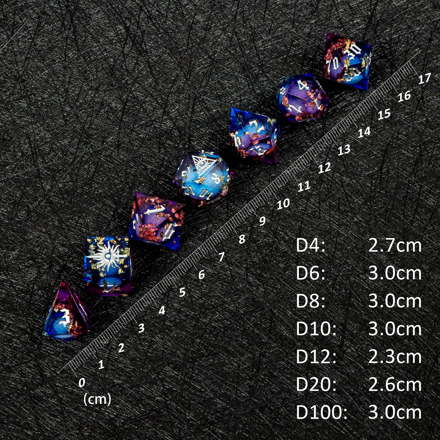 Demon Eye Flowing Sand Dice for COC, DND & Baldur’s Gate 3 Resin TRPG Dice