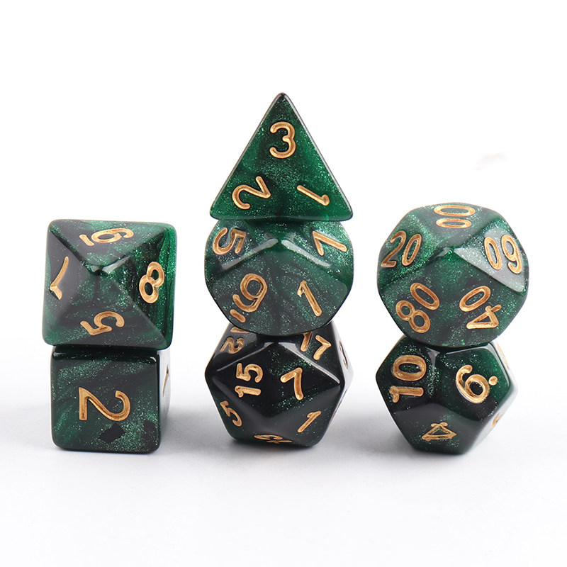 Gradient Polyhedral Dice Set – 7-Piece Acrylic DND TRPG Dice for COC Tabletop Games