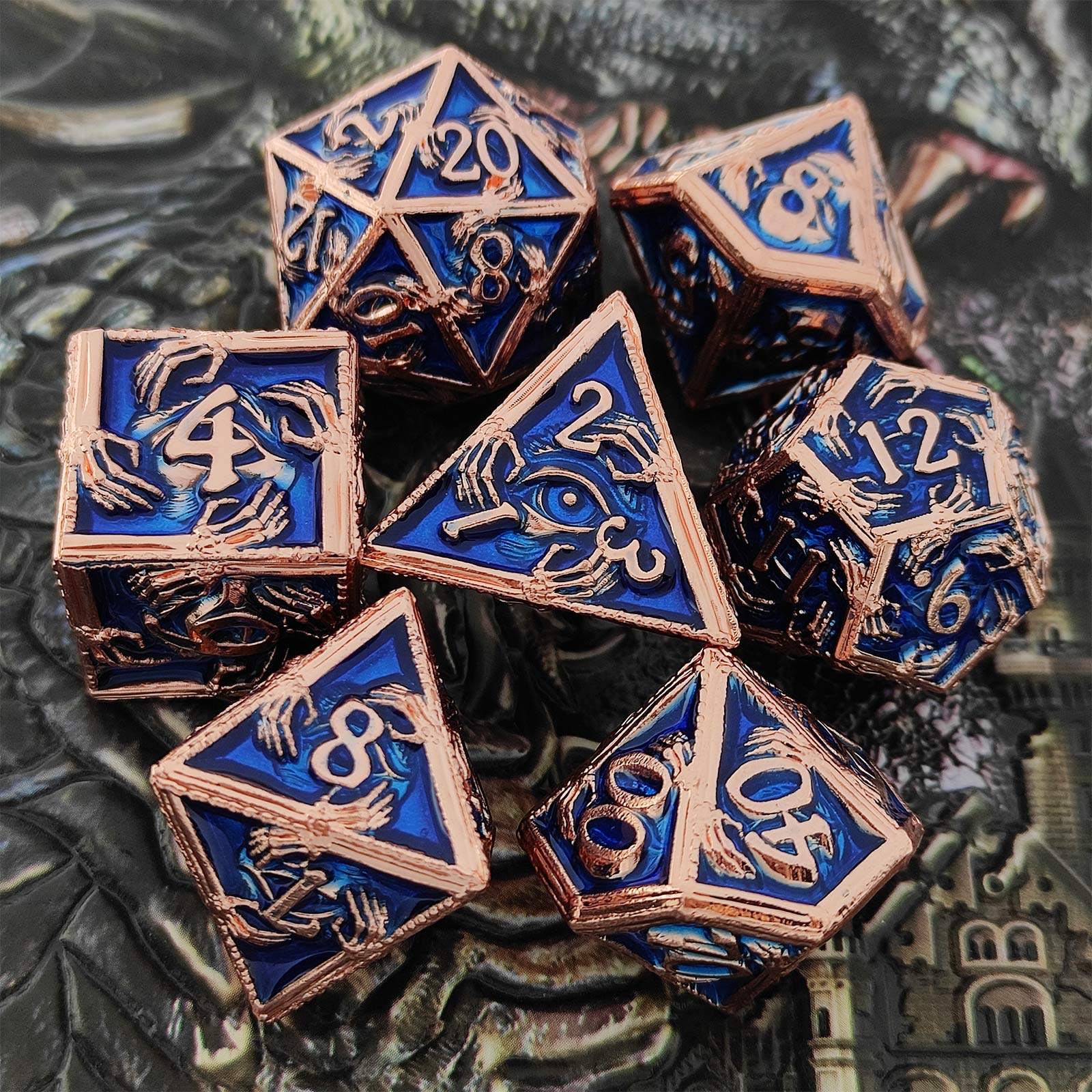 Demon Eye Metal Dice Set – Premium Zinc Alloy Polyhedral RPG Dice