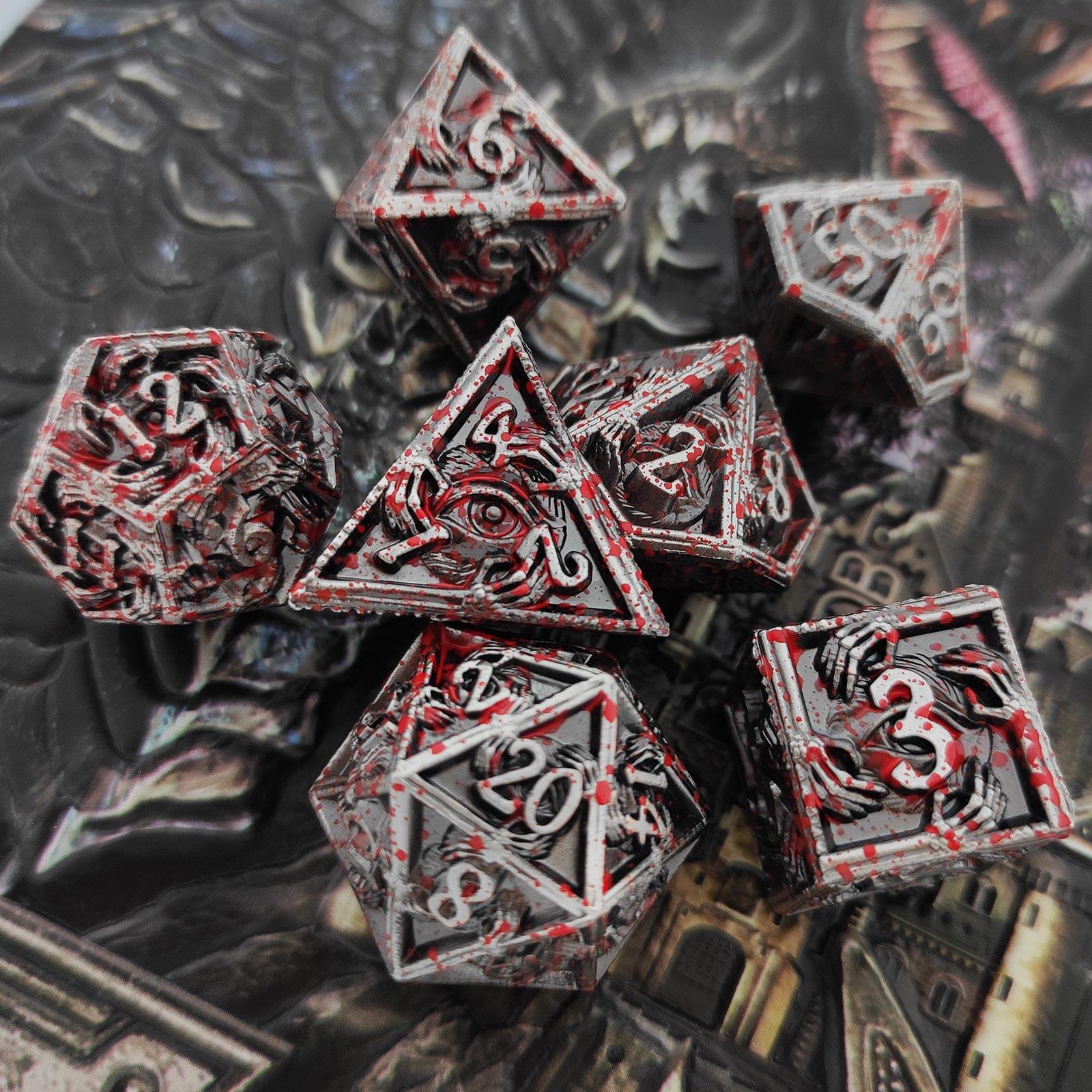 Demon Eye Metal Dice Set – Premium Zinc Alloy Polyhedral RPG Dice