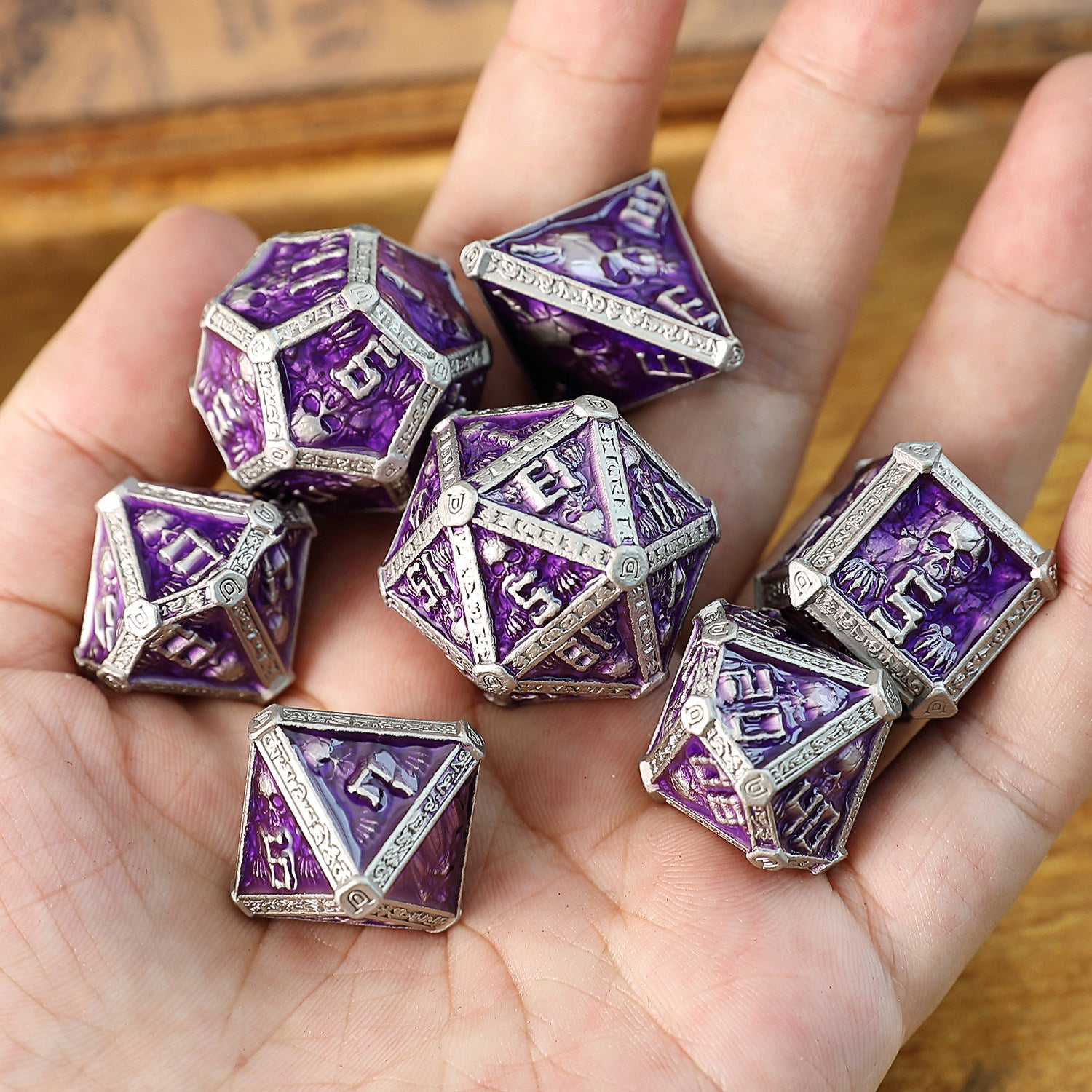 Wizard-Themed Solid Metal DND Dice – COC D20 TRPG Tabletop RPG Dice