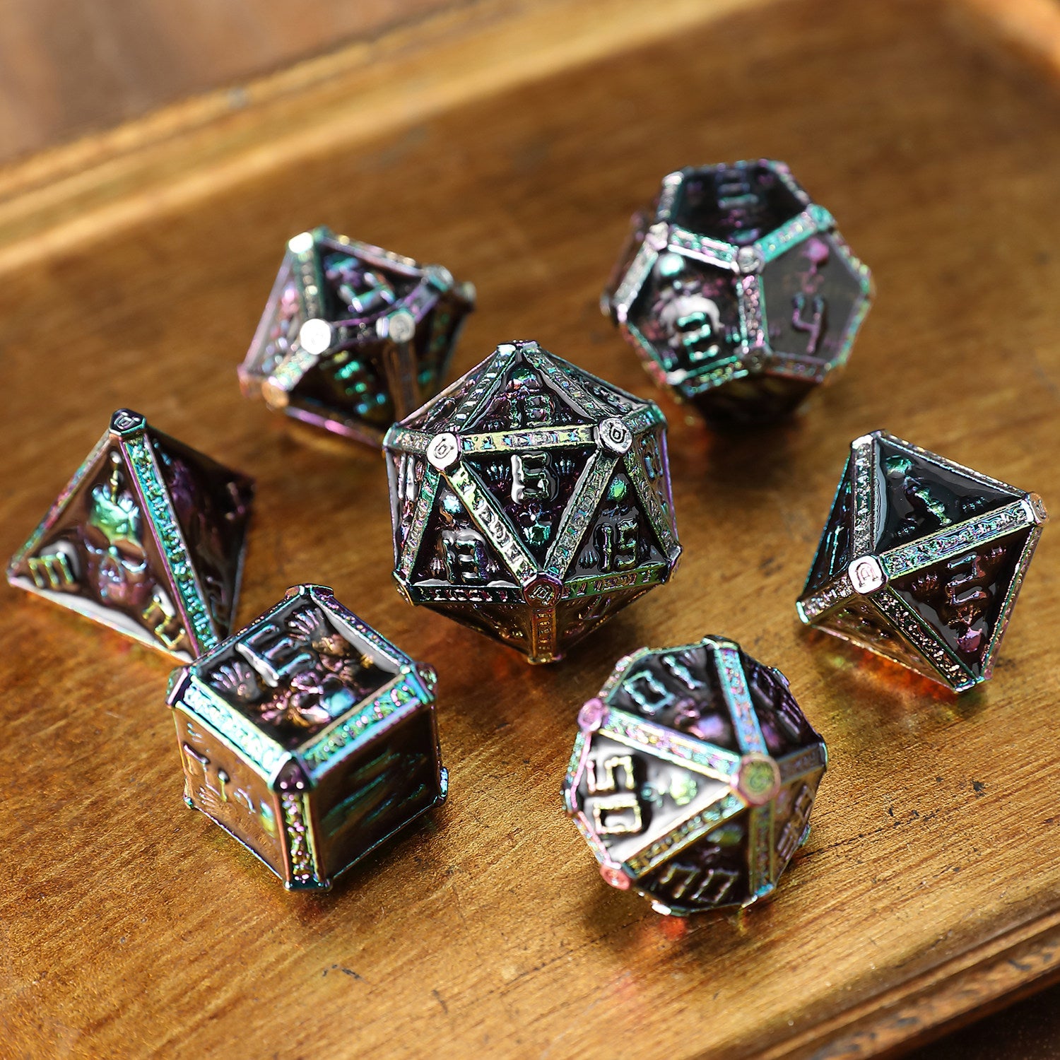 Wizard-Themed Solid Metal DND Dice – COC D20 TRPG Tabletop RPG Dice