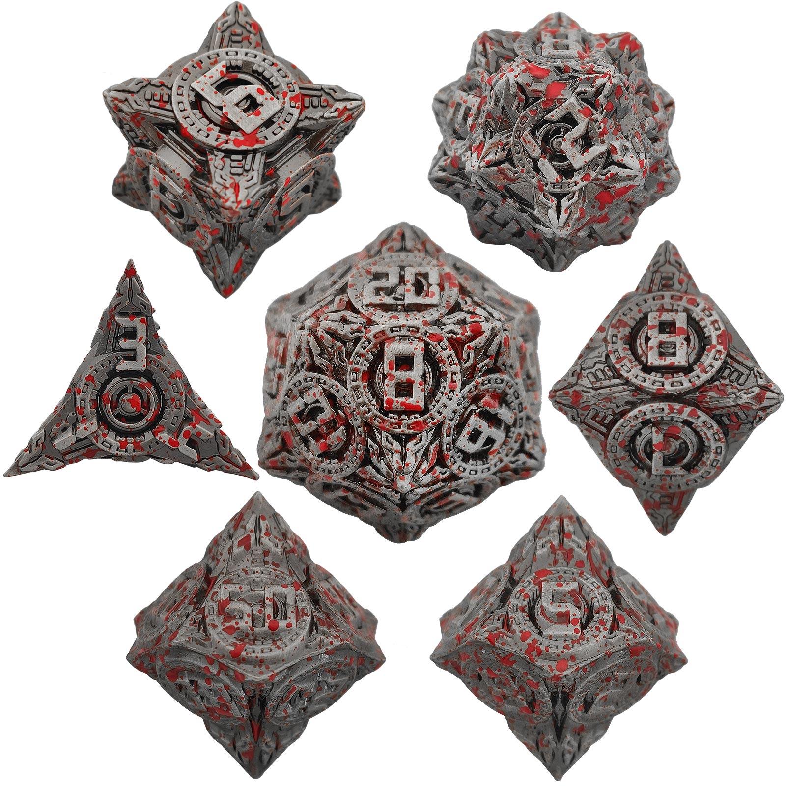 Tech Design Metal Dice Set – Premium Zinc Alloy Polyhedral DND RPG Dice