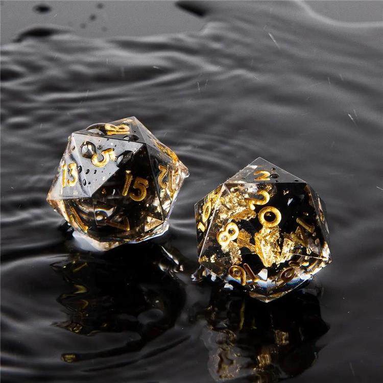 Handmade Sharp-Edge Resin Dice Set – DND COC TRPG Polyhedral RPG Dice