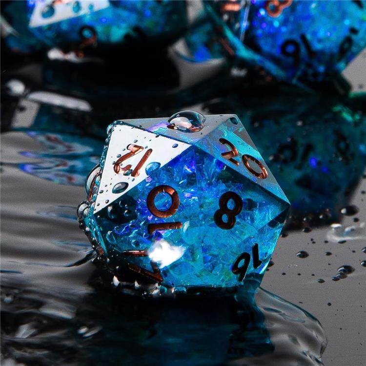 Handmade Sharp-Edge Resin Dice Set – DND COC TRPG Polyhedral RPG Dice