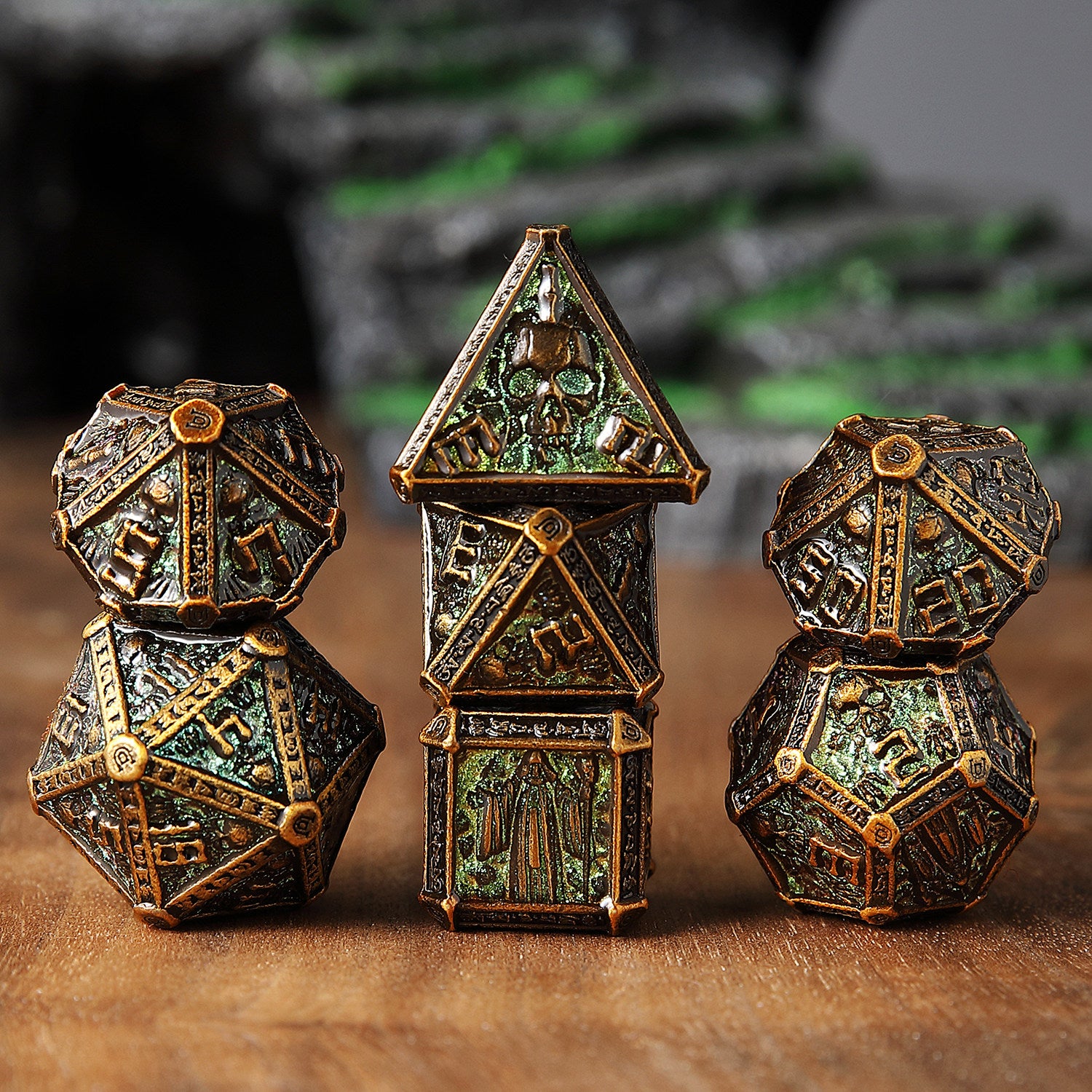 Wizard-Themed Solid Metal DND Dice – COC D20 TRPG Tabletop RPG Dice