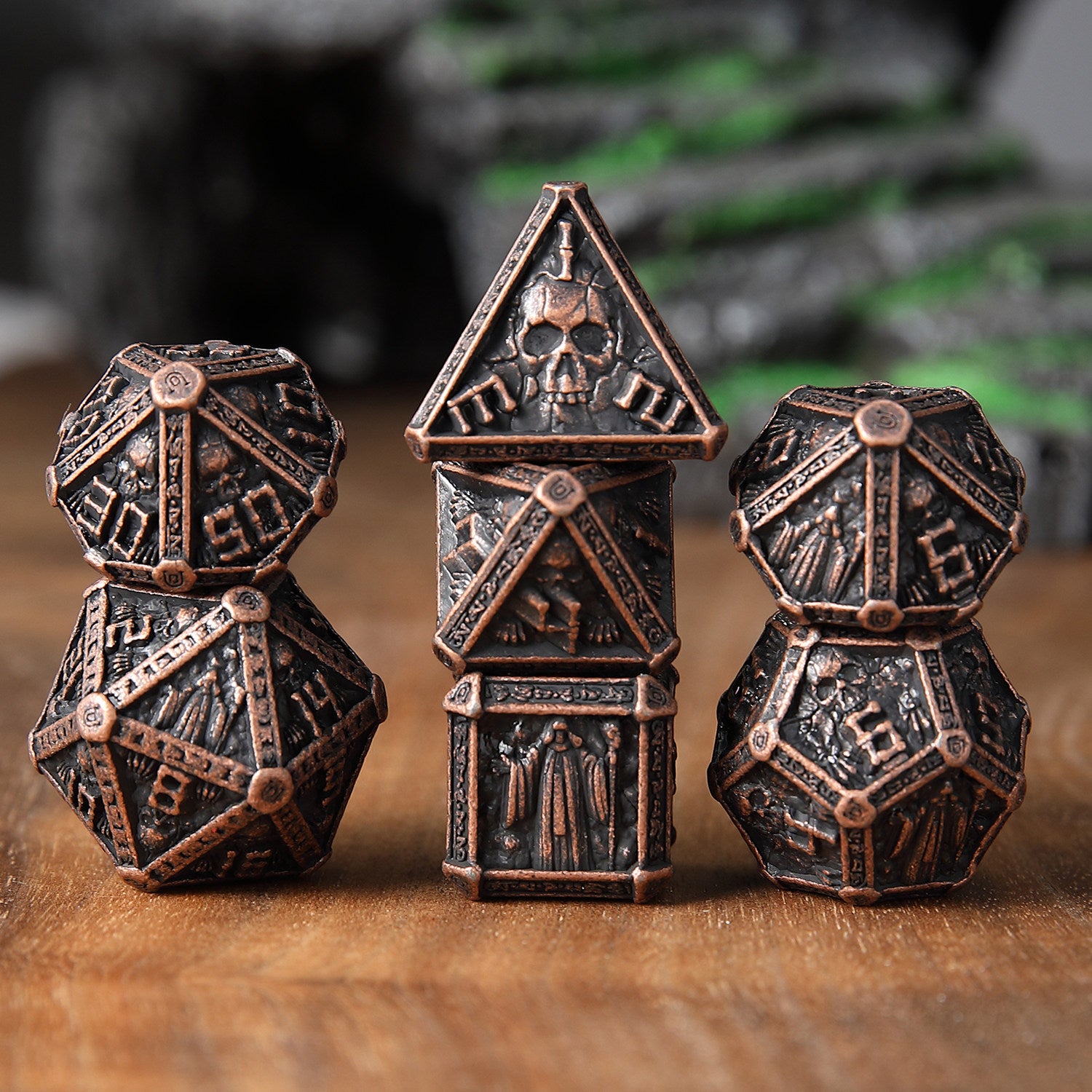 Wizard-Themed Solid Metal DND Dice – COC D20 TRPG Tabletop RPG Dice