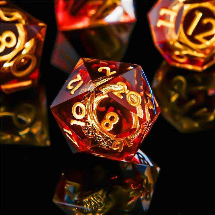 Handmade Sharp-Edge Resin Dice Set – DND COC TRPG Polyhedral RPG Dice