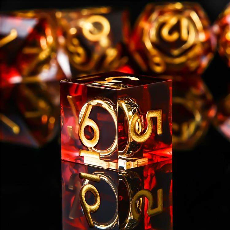 Handmade Sharp-Edge Resin Dice Set – DND COC TRPG Polyhedral RPG Dice