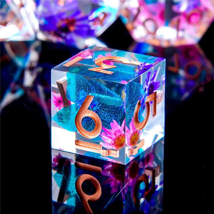 Handmade Sharp-Edge Resin Dice Set – DND COC TRPG Polyhedral RPG Dice