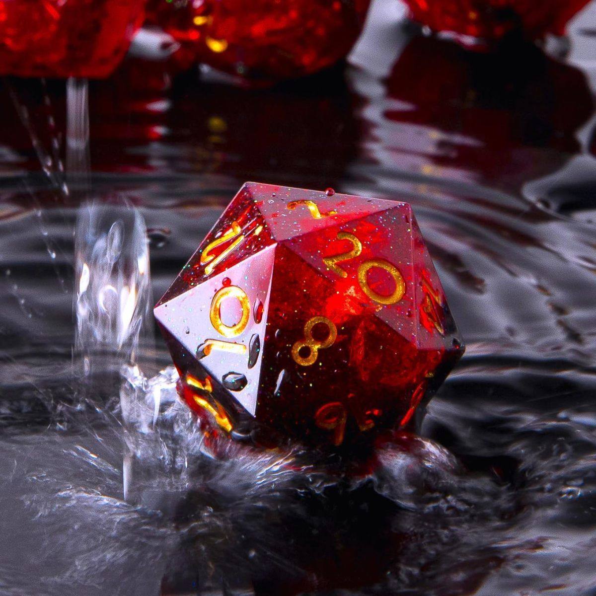 Handmade Sharp-Edge Resin Dice Set – DND COC TRPG Polyhedral RPG Dice