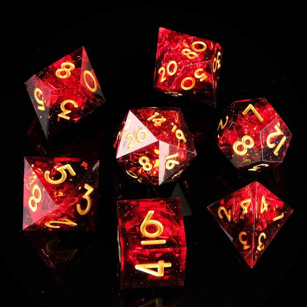 Handmade Sharp-Edge Resin Dice Set – DND COC TRPG Polyhedral RPG Dice
