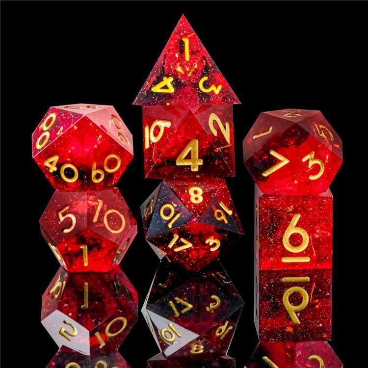 Handmade Sharp-Edge Resin Dice Set – DND COC TRPG Polyhedral RPG Dice