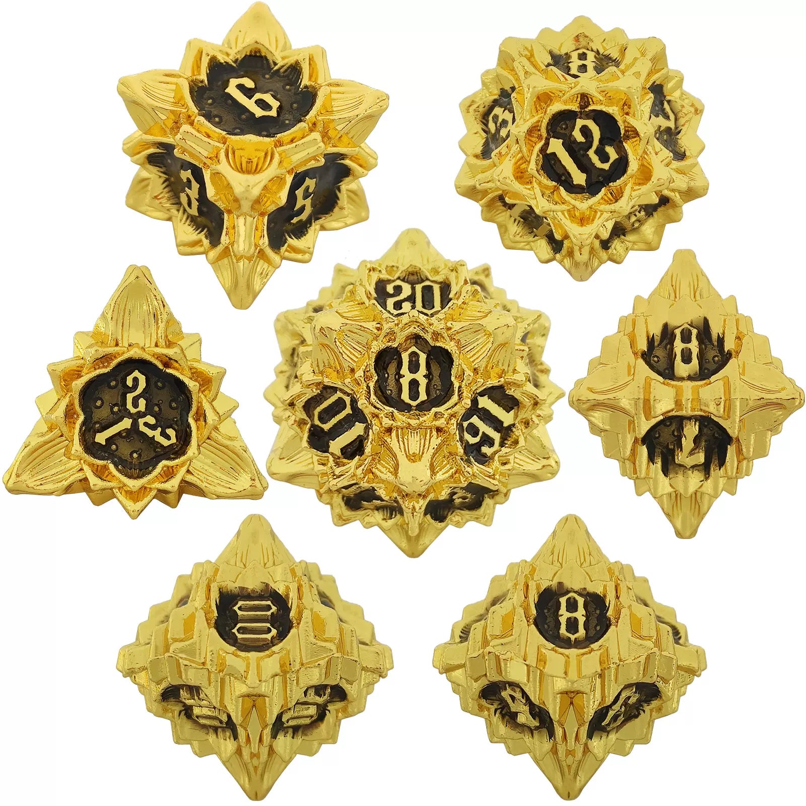 Lotus Metal Dice Set – Premium Zinc Alloy Polyhedral RPG Dice