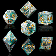 Handmade Sharp-Edge Resin Dice Set – DND COC TRPG Polyhedral RPG Dice