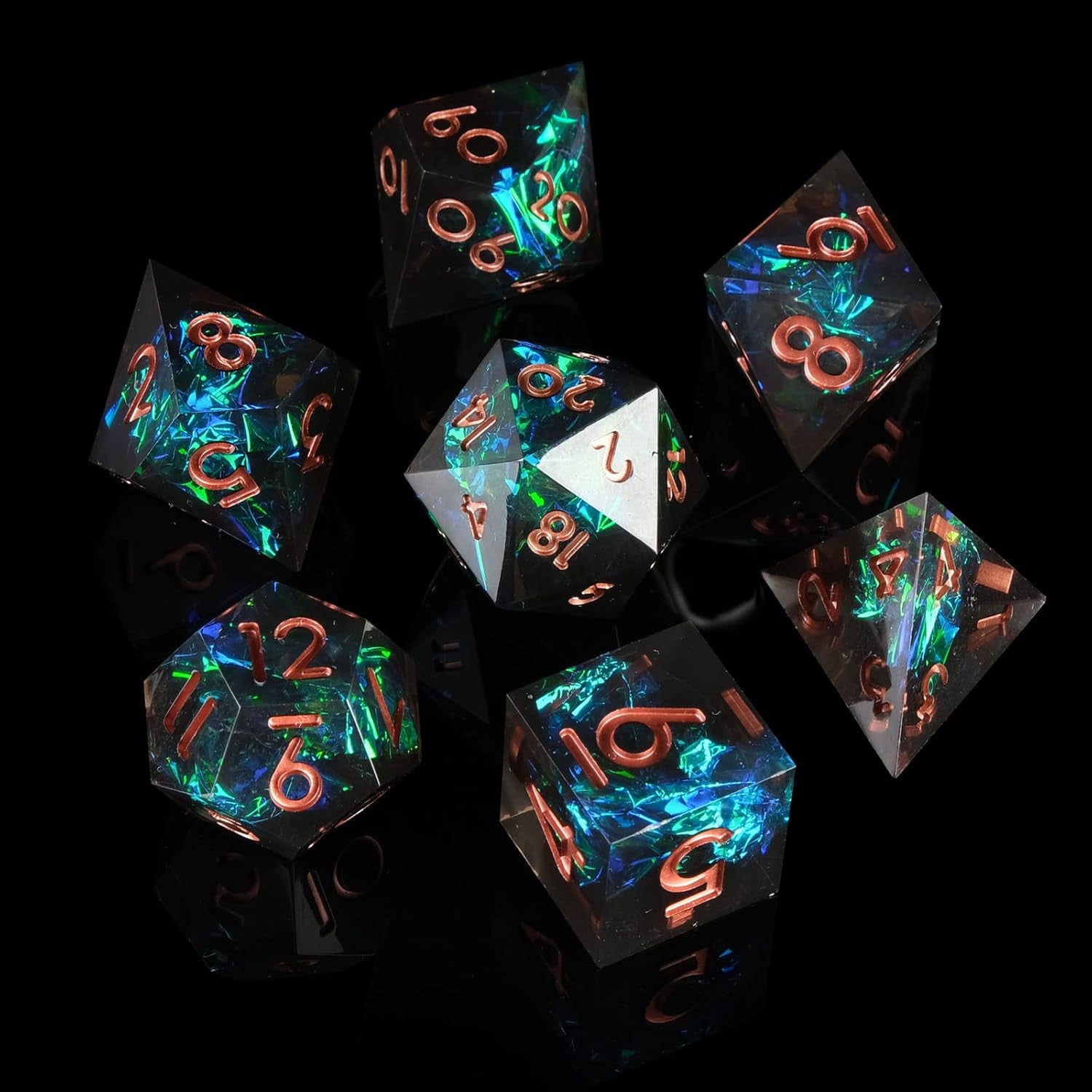 Handmade Sharp-Edge Resin Dice Set – DND COC TRPG Polyhedral RPG Dice
