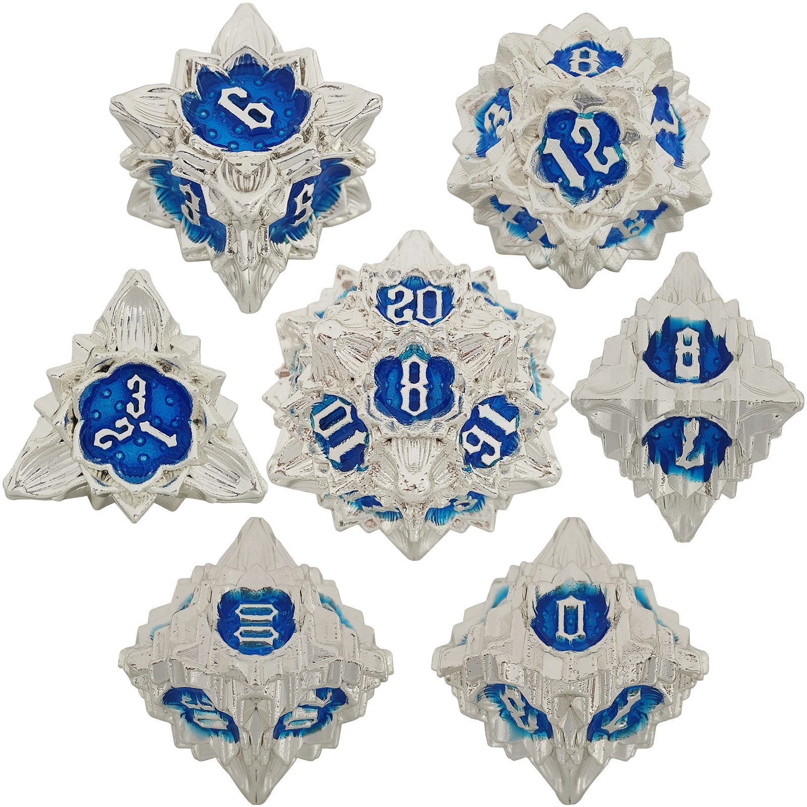 Lotus Metal Dice Set – Premium Zinc Alloy Polyhedral RPG Dice