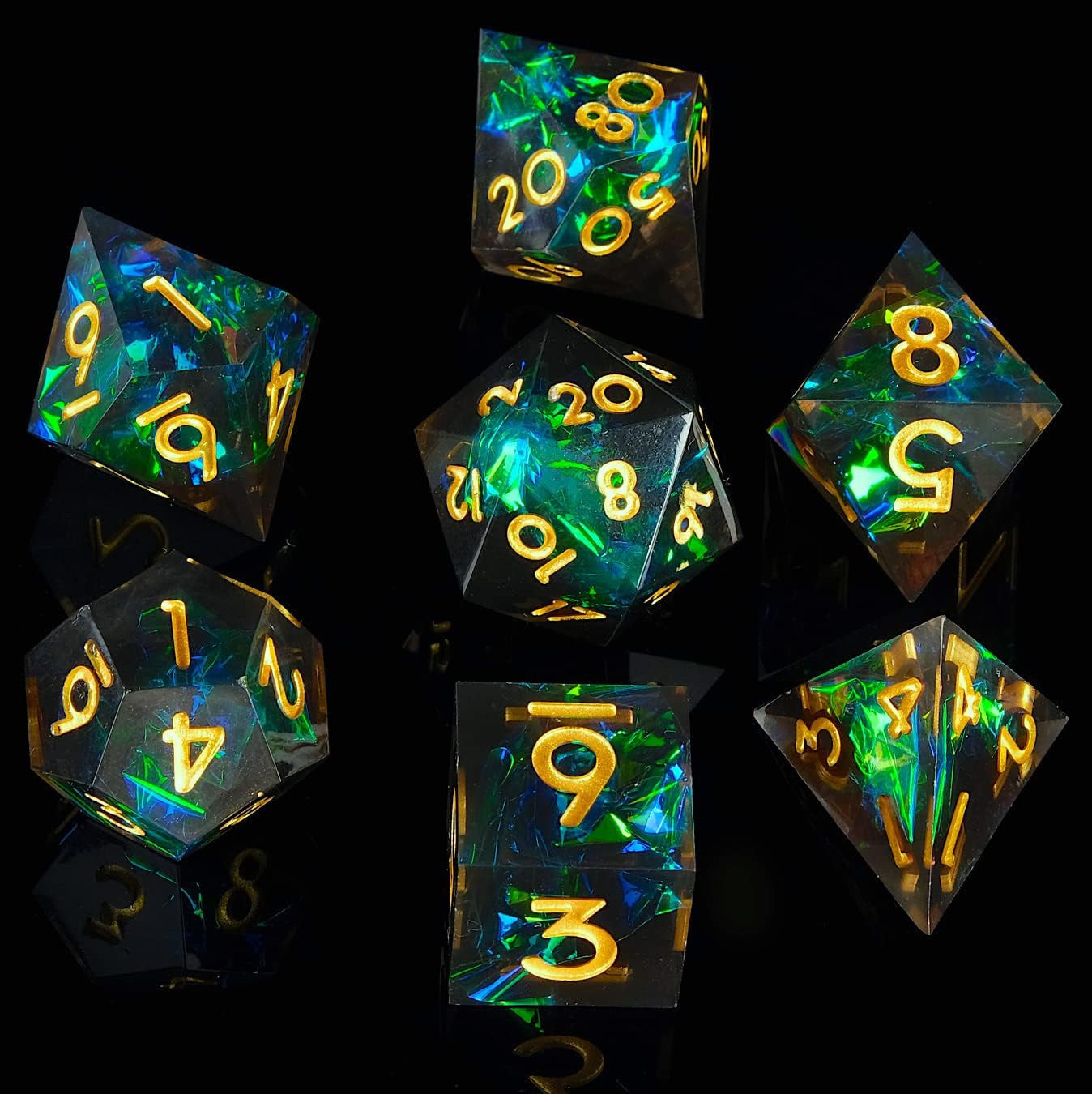 Handmade Sharp-Edge Resin Dice Set – DND COC TRPG Polyhedral RPG Dice