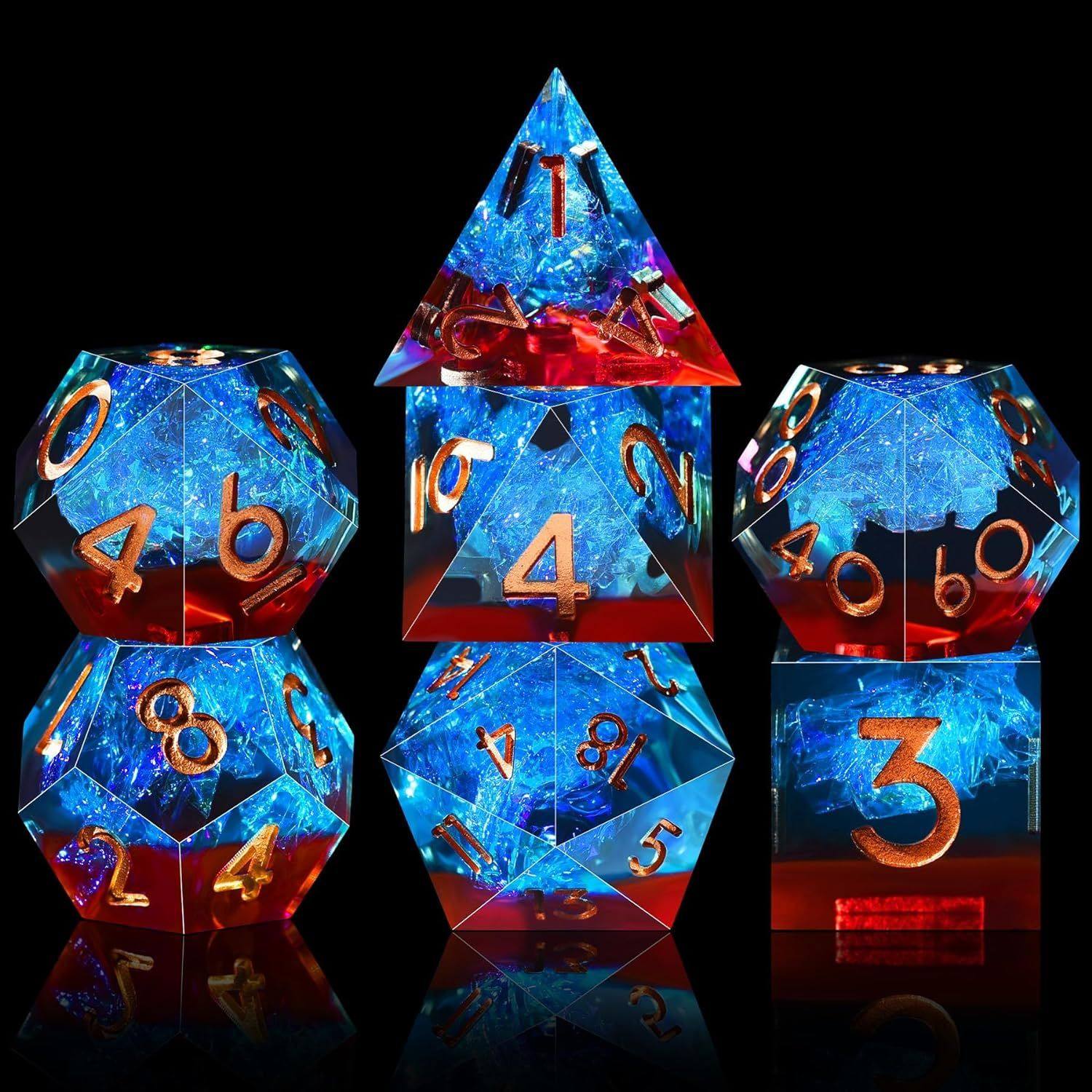 Handmade Sharp-Edge Resin Dice Set – DND COC TRPG Polyhedral RPG Dice