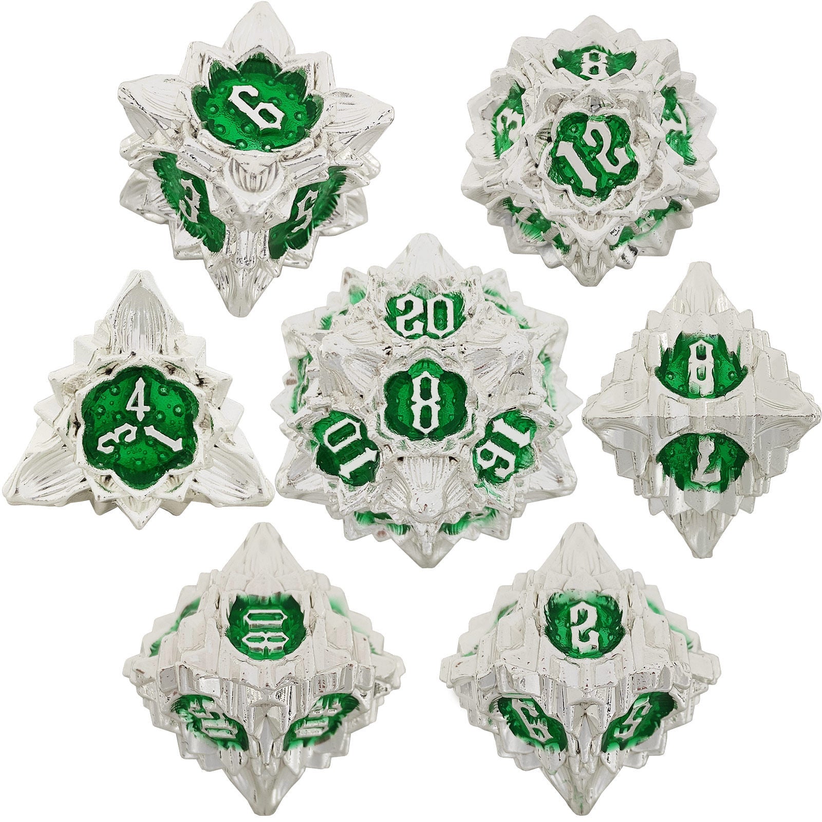 Lotus Metal Dice Set – Premium Zinc Alloy Polyhedral RPG Dice