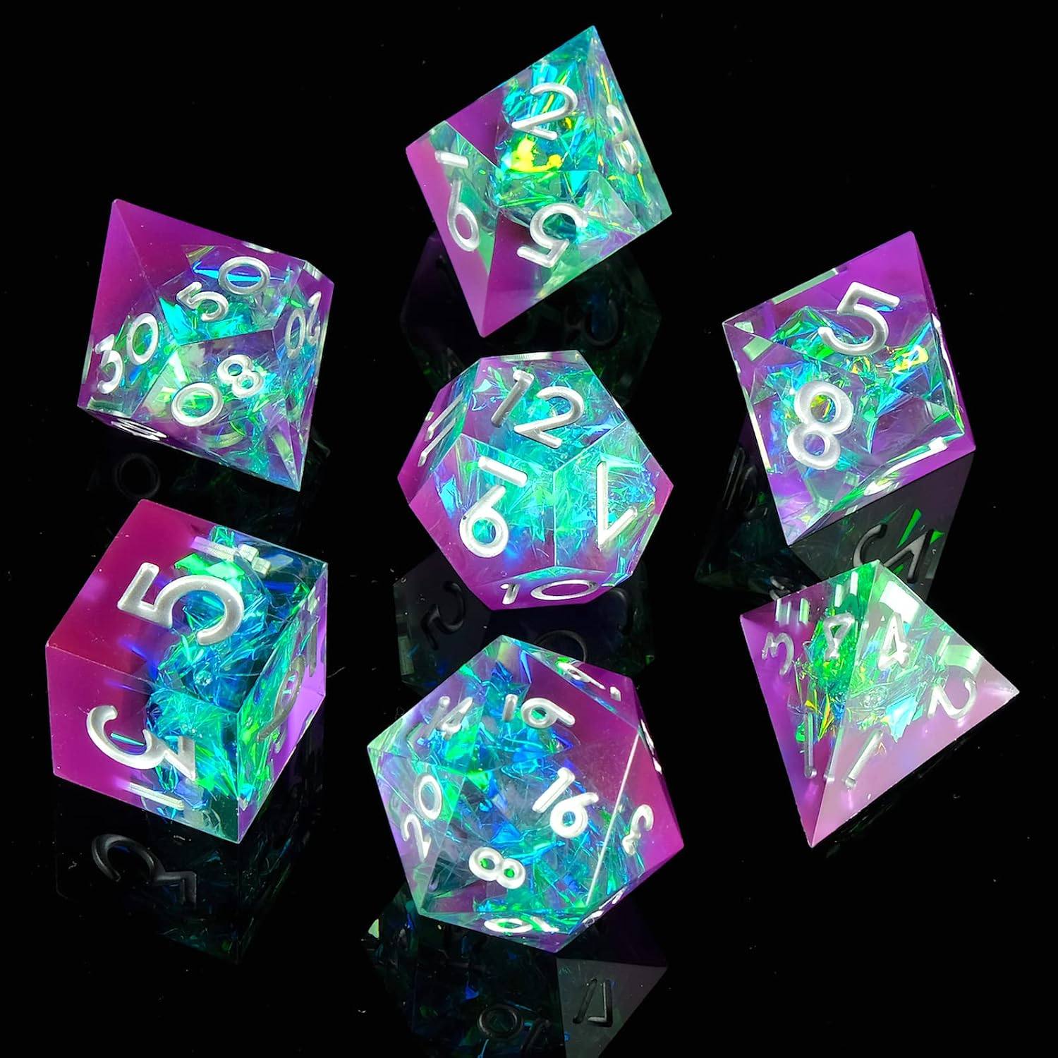 Handmade Sharp-Edge Resin Dice Set – DND COC TRPG Polyhedral RPG Dice