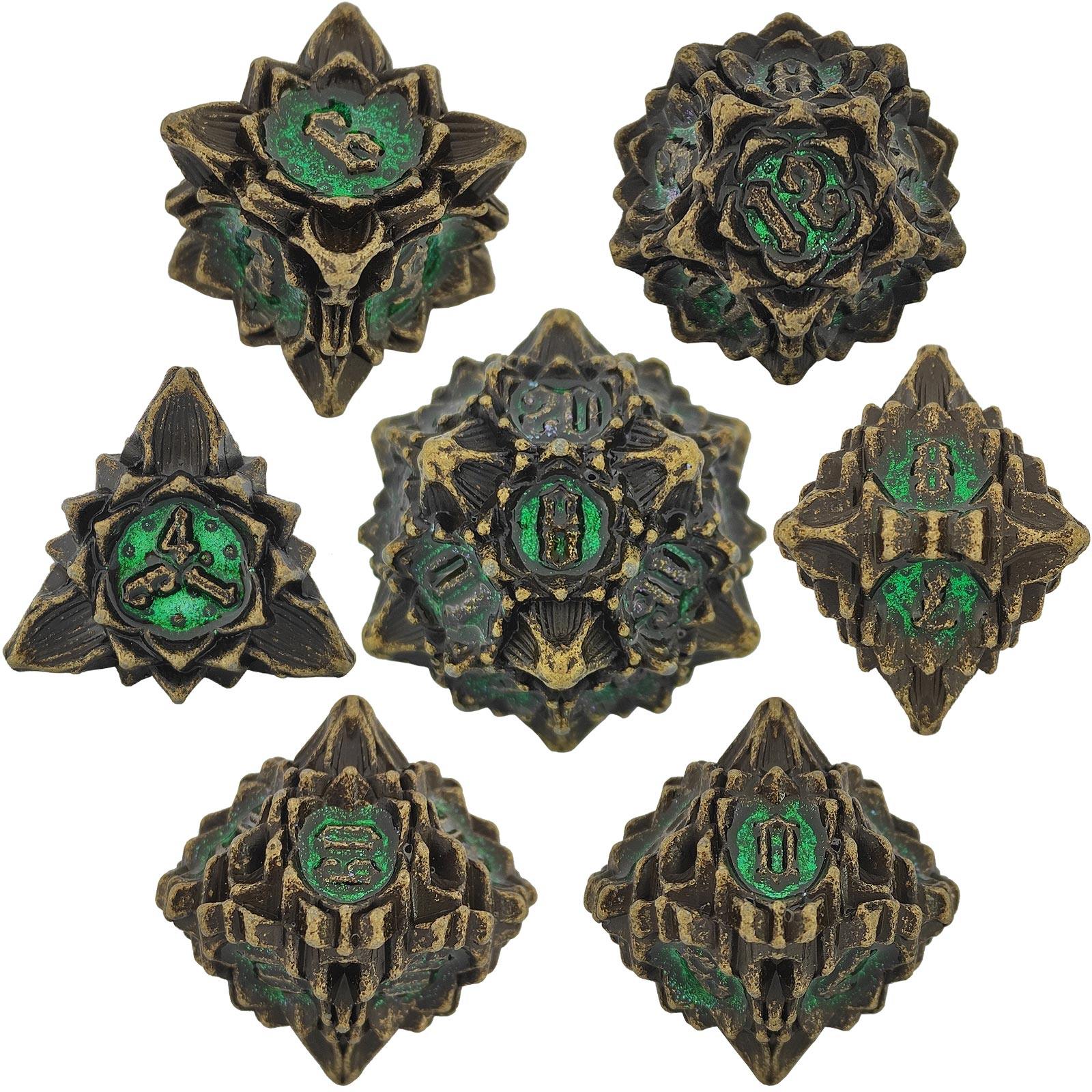 Lotus Metal Dice Set – Premium Zinc Alloy Polyhedral RPG Dice