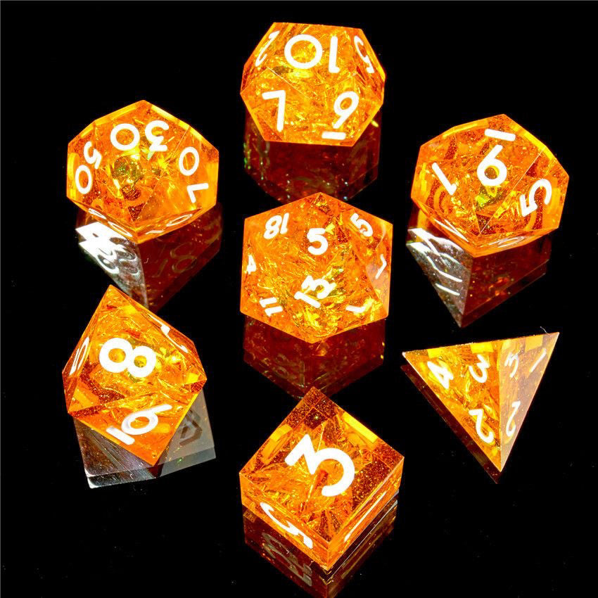 Handmade Sharp-Edge Resin Dice Set – DND COC TRPG Polyhedral RPG Dice