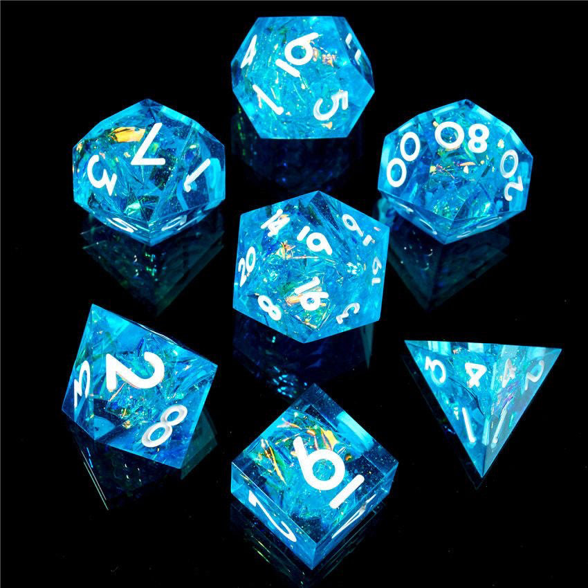 Handmade Sharp-Edge Resin Dice Set – DND COC TRPG Polyhedral RPG Dice