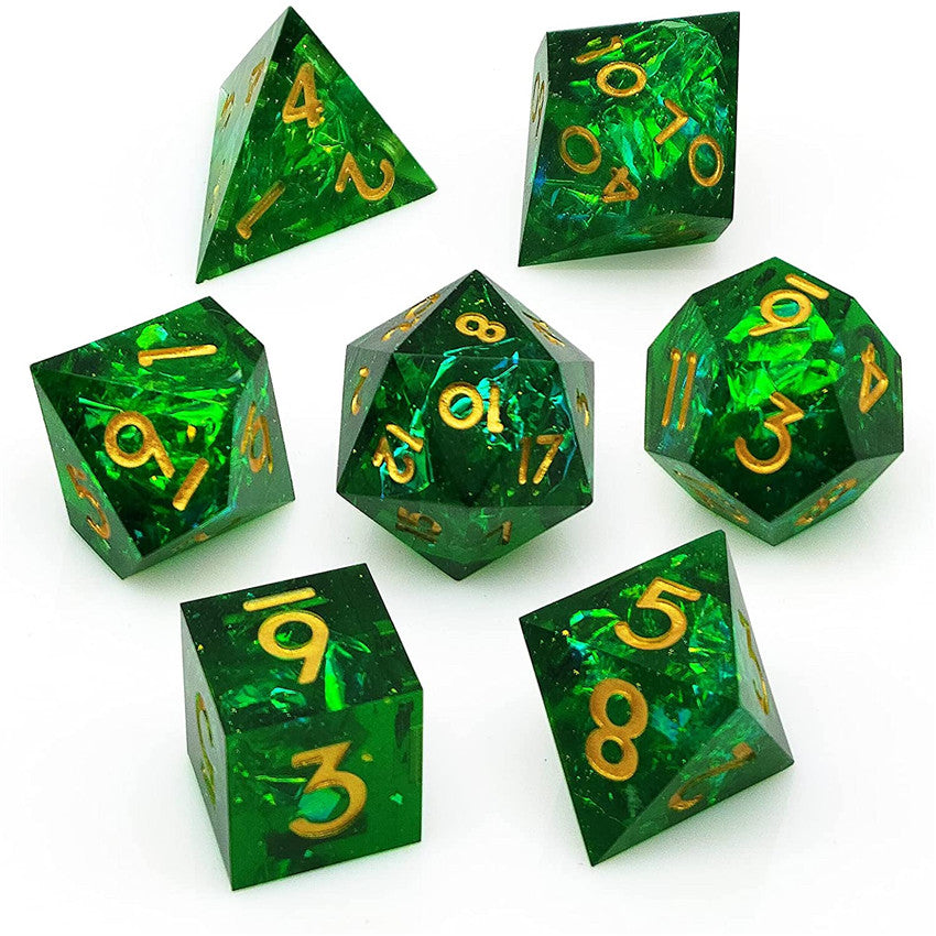 Handmade Sharp-Edge Resin Dice Set – DND COC TRPG Polyhedral RPG Dice