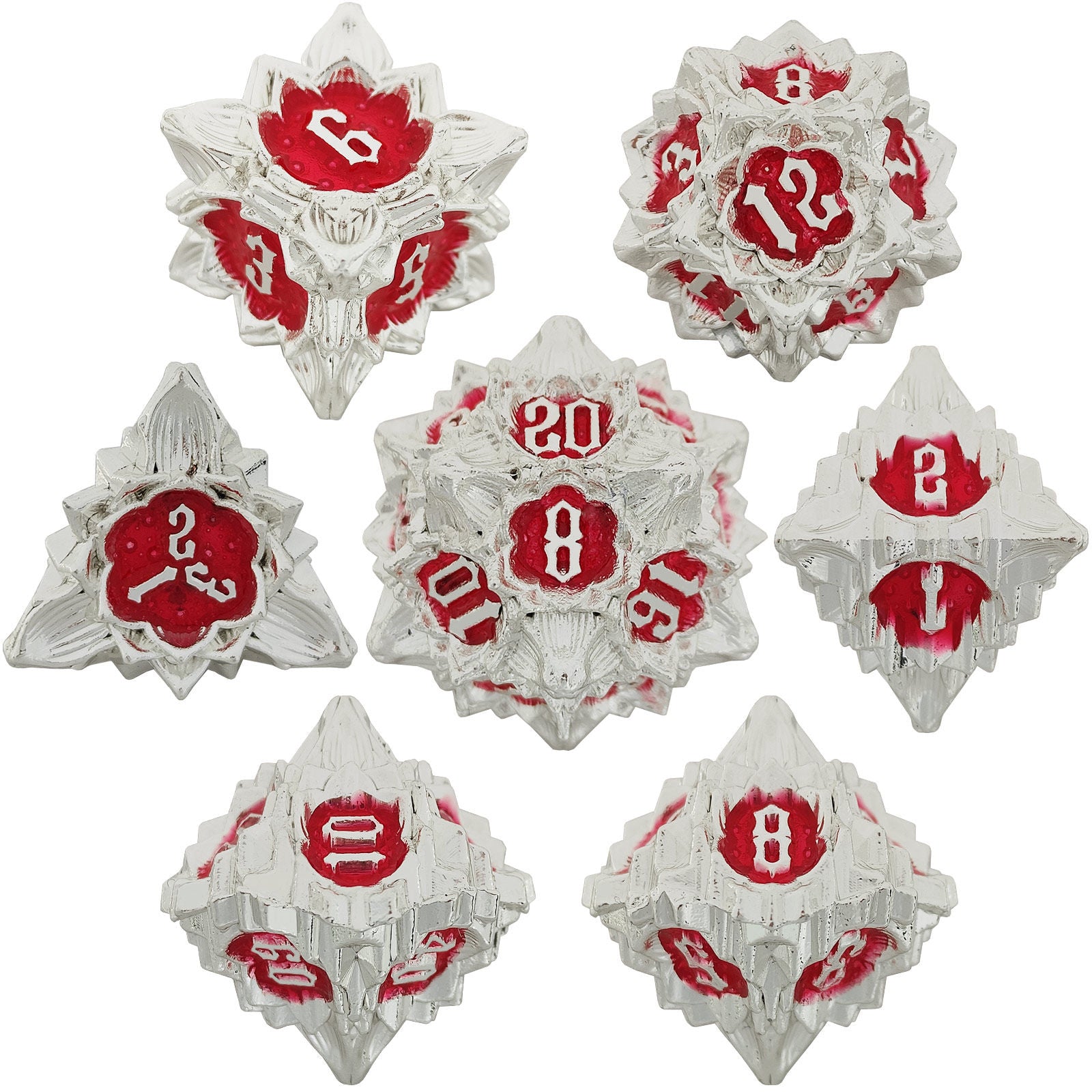 Lotus Metal Dice Set – Premium Zinc Alloy Polyhedral RPG Dice