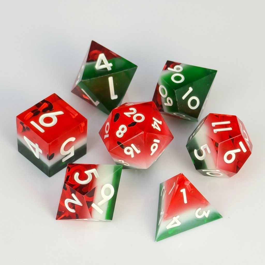 Handmade Sharp-Edge Resin Dice Set – DND COC TRPG Polyhedral RPG Dice