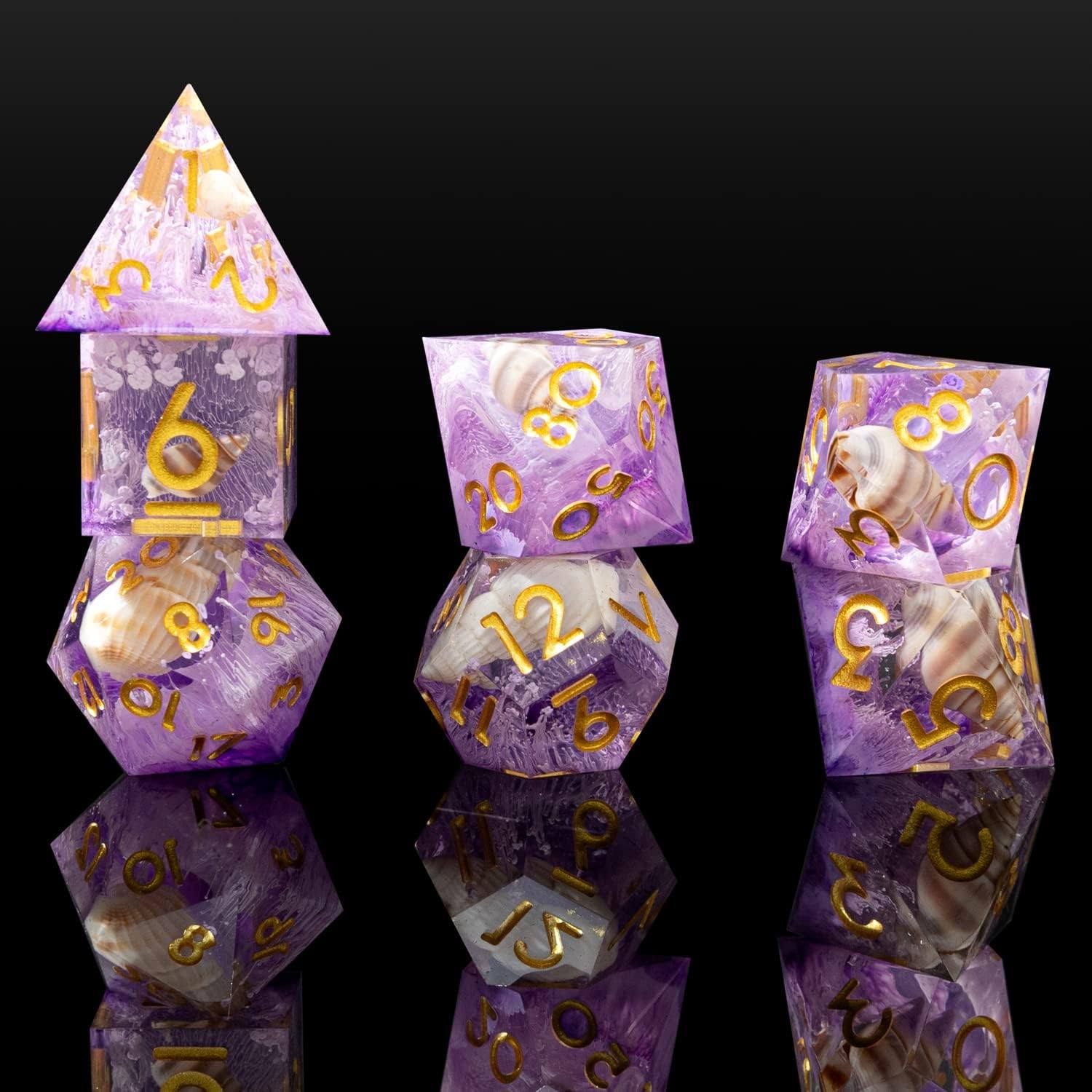 Handmade Sharp-Edge Resin Dice Set – DND COC TRPG Polyhedral RPG Dice